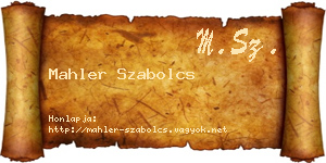 Mahler Szabolcs névjegykártya