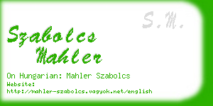 szabolcs mahler business card